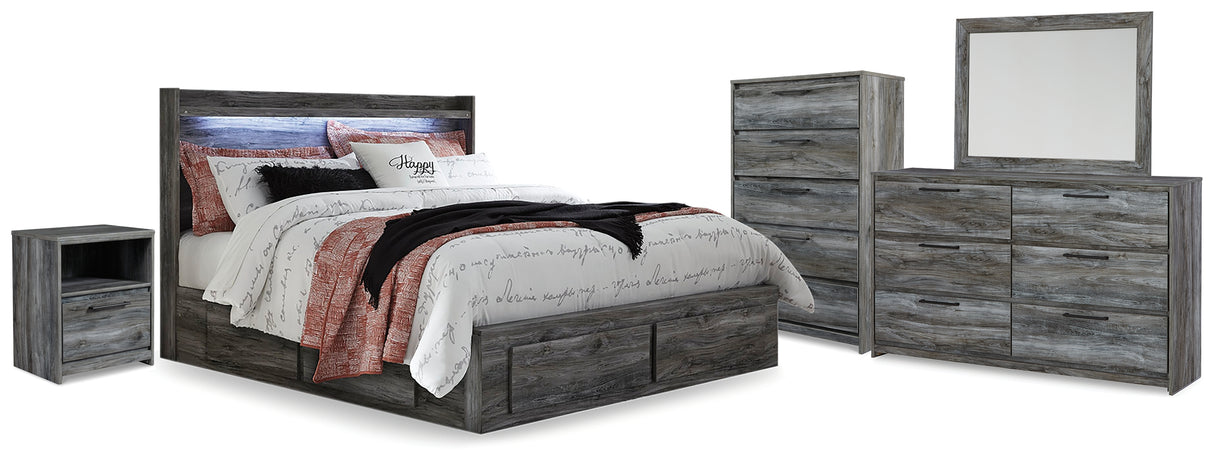 Furniture City Houma - Ashley Furniture - Baystorm King Storage Bed, Dresser, Mirror, Chest and Nightstand - King Storage Bed, Dresser, Mirror, Chest and Nightstand - B221B83
