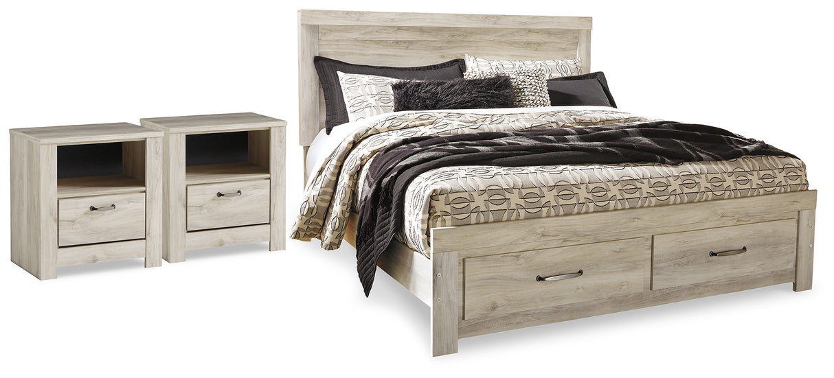 Furniture City Houma - Ashley Furniture - Bellaby King Storage Bed and 2 Nightstands - King Storage Bed and 2 Nightstands - B331B23