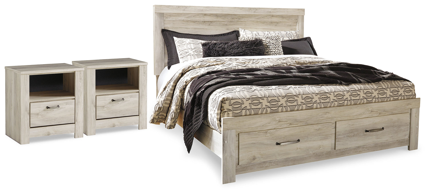 Furniture City Houma - Ashley Furniture - Bellaby King Storage Bed and 2 Nightstands - King Storage Bed and 2 Nightstands - B331B23