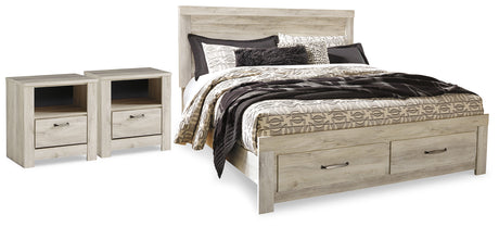 Furniture City Houma - Ashley Furniture - Bellaby King Storage Bed and 2 Nightstands - King Storage Bed and 2 Nightstands - B331B23