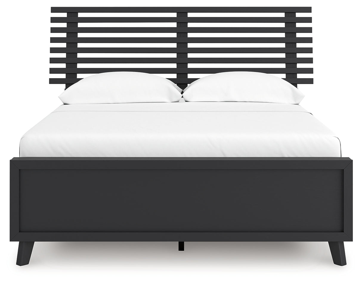 Danziar Full Slat Panel Platform Bed, Dresser and Mirror