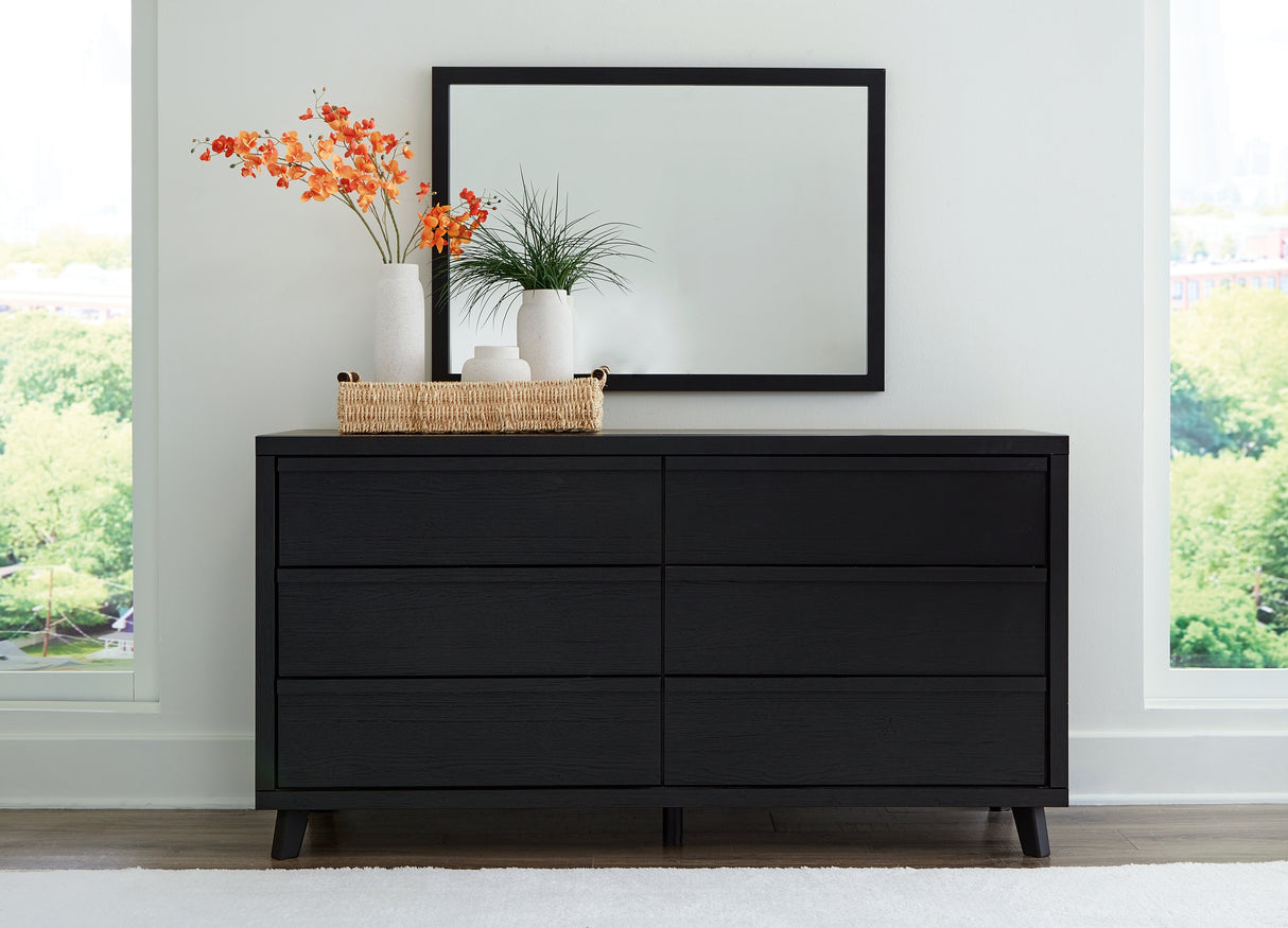 Danziar King Slat Panel Bed, Dresser, Mirror and Nightstand