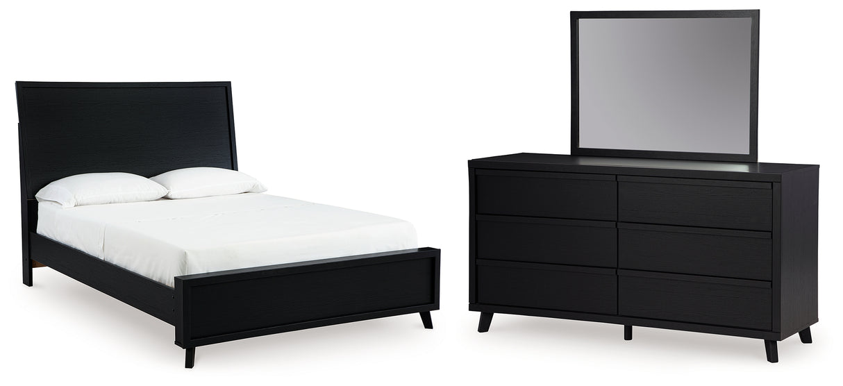 Danziar Queen Panel Platform Bed, Dresser and Mirror