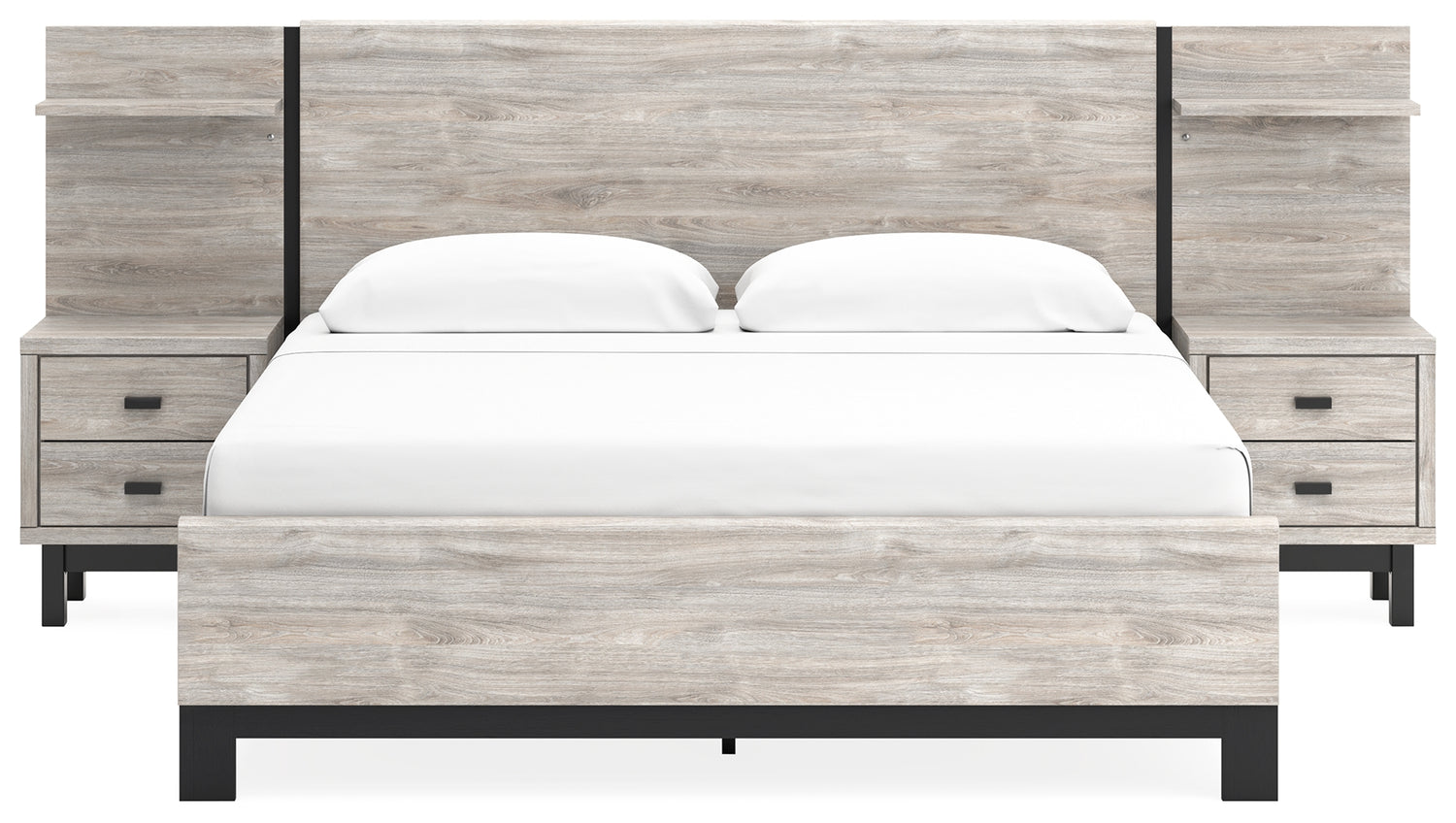 Vessalli King Panel Bed, Dresser, Mirror and 2 Nightstands