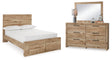 Furniture City Houma - Ashley Furniture - Hyanna Full Panel Storage Bed, Dresser and Mirror - Full Panel Storage Bed, Dresser and Mirror - B1050B39