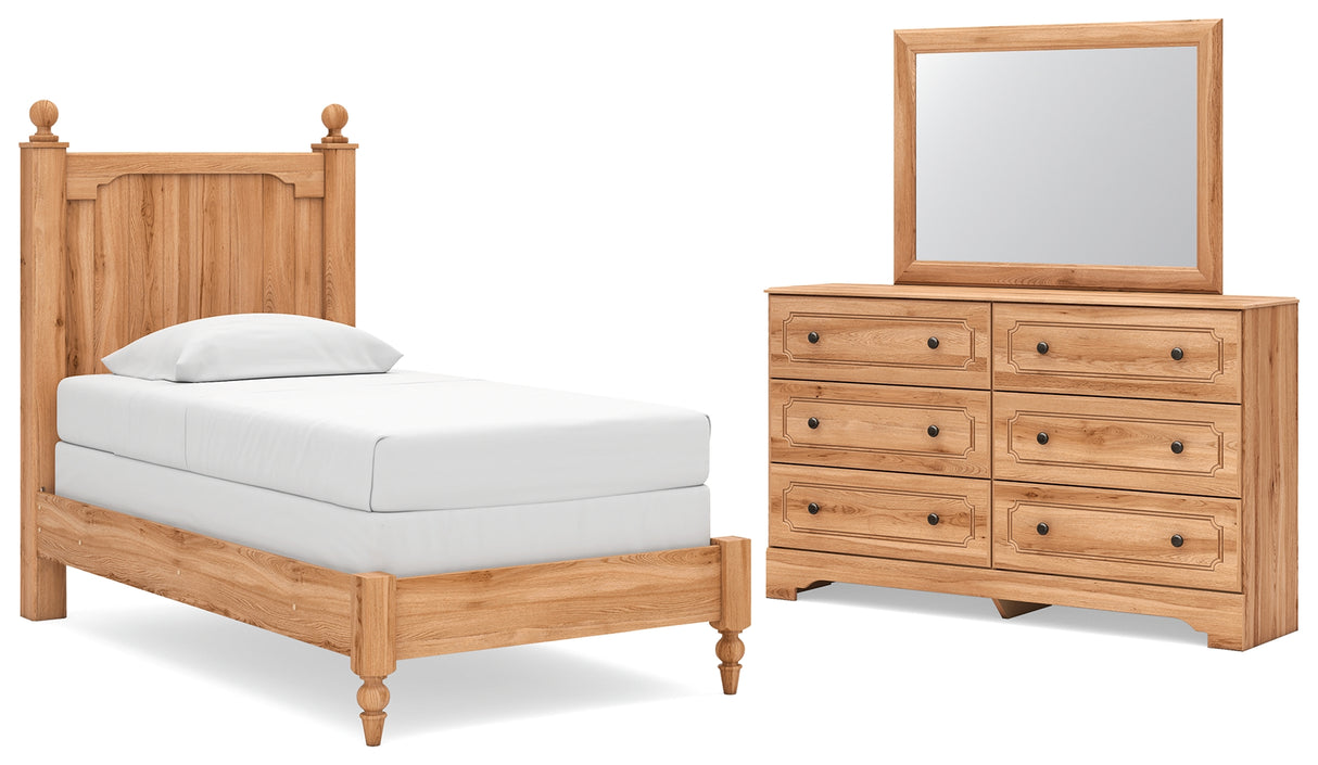 Aleaport Twin Panel Bed, Dresser and Mirror