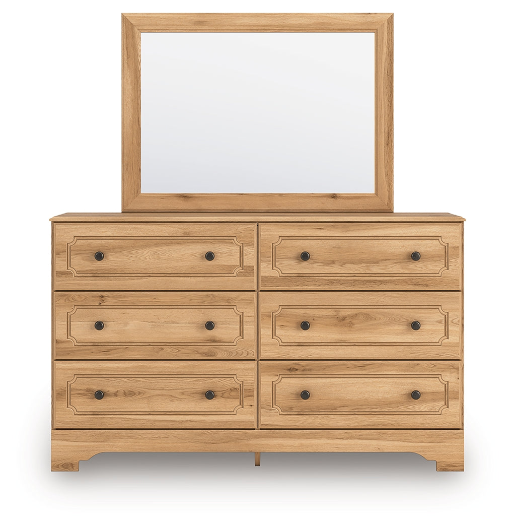 Aleaport King Panel Bed, Dresser, Mirror and Nightstand