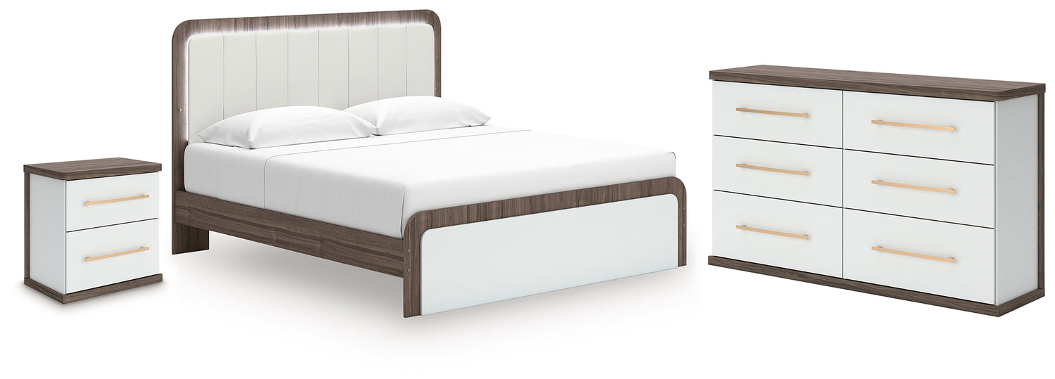 Furniture City Houma - Ashley Furniture - Kendanport King Upholstered Bed, Dresser and Nightstand - King Upholstered Bed, Dresser and Nightstand - PCB1108B11