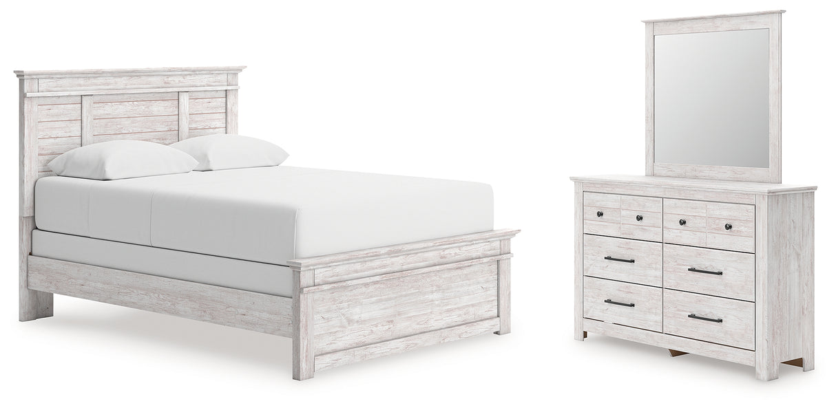 Makidern Queen Panel Bed, Dresser and Mirror