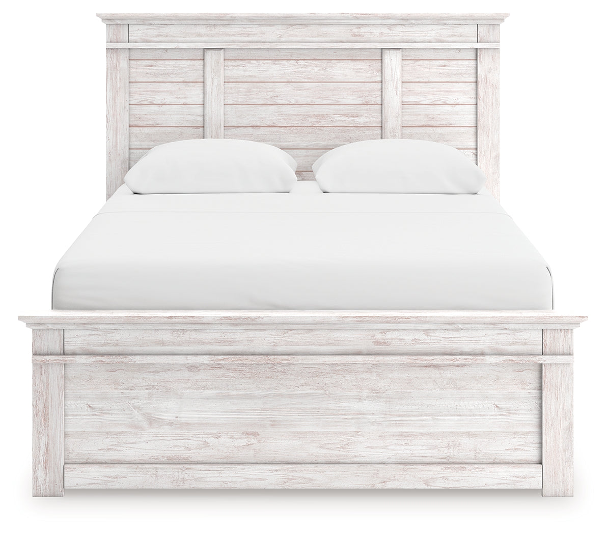 Makidern Queen Panel Bed with Storage, Dresser and Mirror