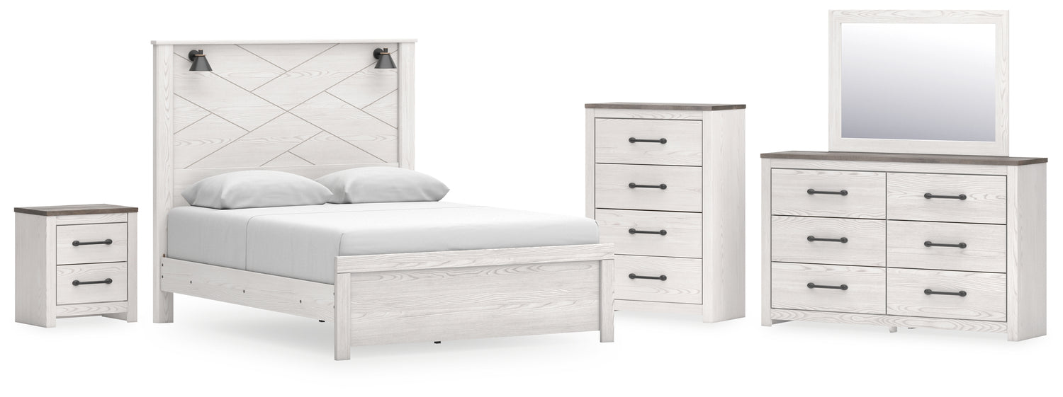 Furniture City Houma - Ashley Furniture - Gerridan Queen Panel Bed, Dresser, Mirror, Chest and Nightstand - Queen Panel Bed, Dresser, Mirror, Chest and Nightstand - B1190B37