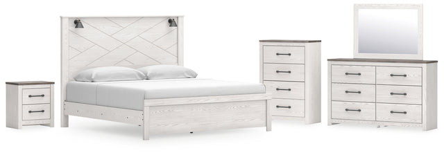 Furniture City Houma - Ashley Furniture - Gerridan King Panel Bed, Dresser, Mirror, Chest, and Nightstand - King Panel Bed, Dresser, Mirror, Chest, and Nightstand - B1190B16