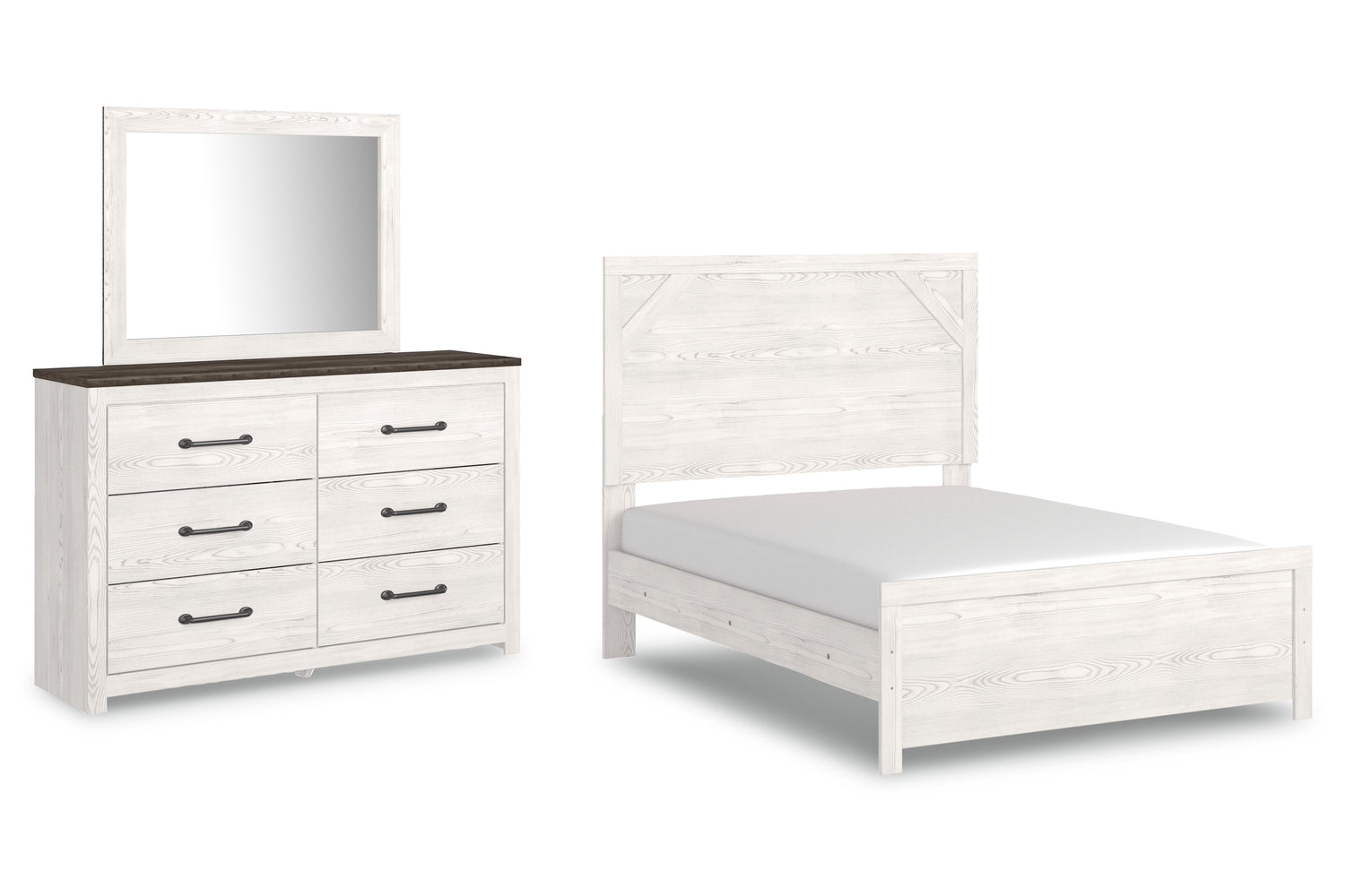 Furniture City Houma - Ashley Furniture - Gerridan Full Panel Bed with Dresser and Mirror - Full Panel Bed with Dresser and Mirror - B1190B6