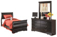 Furniture City Houma - Ashley Furniture - Huey Vineyard Full Sleigh Bed with Dresser and Mirror - Full Sleigh Bed with Dresser and Mirror - B128B10
