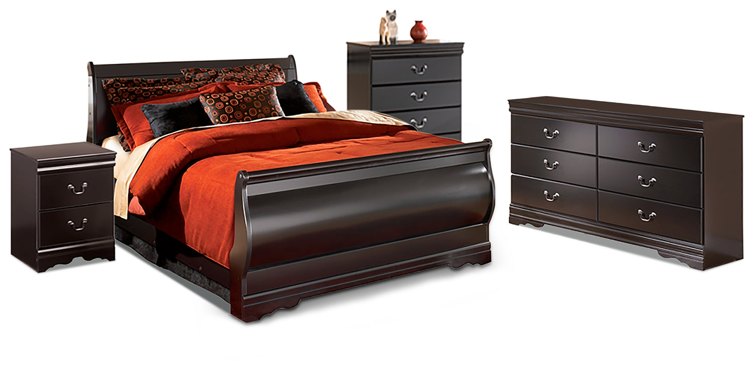 Furniture City Houma - Ashley Furniture - Huey Vineyard Queen Sleigh Bed, Dresser, Chest and Nightstand - Queen Sleigh Bed, Dresser, Chest and Nightstand - B128B19