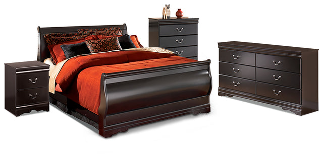 Furniture City Houma - Ashley Furniture - Huey Vineyard Queen Sleigh Bed, Dresser, Chest and Nightstand - Queen Sleigh Bed, Dresser, Chest and Nightstand - B128B19