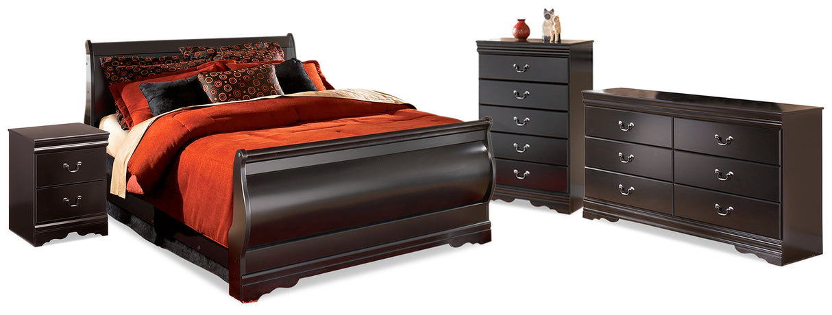 Furniture City Houma - Ashley Furniture - Huey Vineyard Full Sleigh Bed, Dresser, Mirror, Chest and Nightstand - Full Sleigh Bed, Dresser, Mirror, Chest and Nightstand - B128B35
