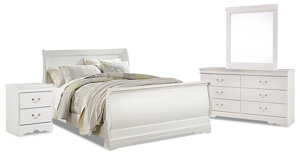 Furniture City Houma - Ashley Furniture - Anarasia Queen Sleigh Bed, Dresser, Mirror and Nightstand - Queen Sleigh Bed, Dresser, Mirror and Nightstand - B129B9