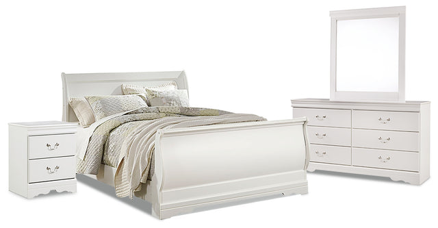 Furniture City Houma - Ashley Furniture - Anarasia Queen Sleigh Bed, Dresser, Mirror and Nightstand - Queen Sleigh Bed, Dresser, Mirror and Nightstand - B129B9