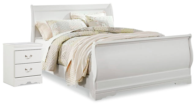 Furniture City Houma - Ashley Furniture - Anarasia Queen Sleigh Bed and Nightstand - Queen Sleigh Bed and Nightstand - B129B15