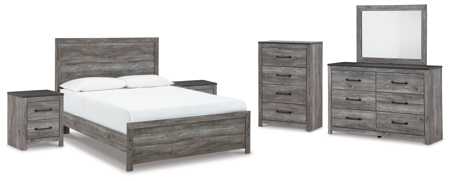 Furniture City Houma - Ashley Furniture - Bronyan Queen Panel Bed, Dresser, Mirror, Chest and 2 Nightstands - Queen Panel Bed, Dresser, Mirror, Chest and 2 Nightstands - B1290B10