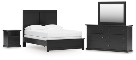 Maribel Full Panel Bed, Dresser, Mirror and Nightstand