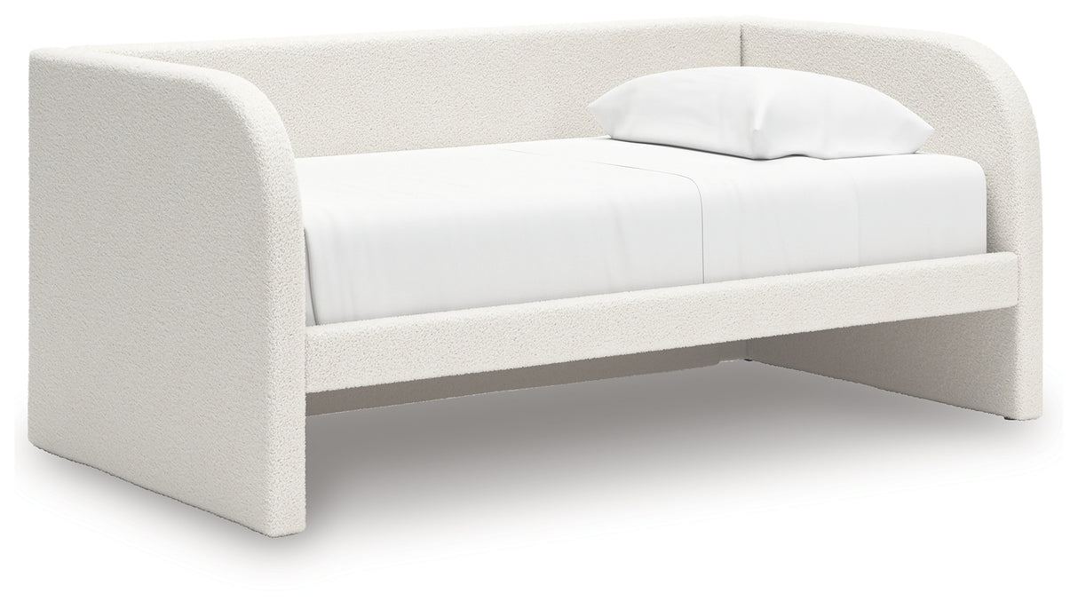Arloster Twin Upholstered Day Bed, Dresser and Mirror