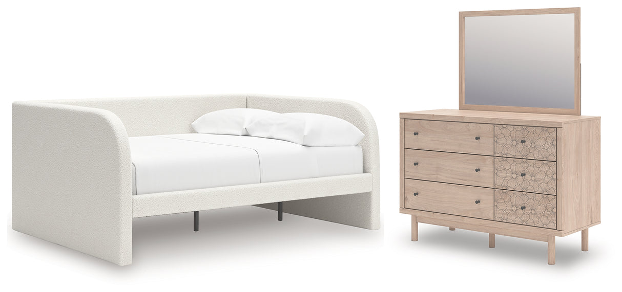 Furniture City Houma - Ashley Furniture - Arloster Full Upholstered Day Bed, Dresser and Mirror - Full Upholstered Day Bed, Dresser and Mirror - PCB1566B15