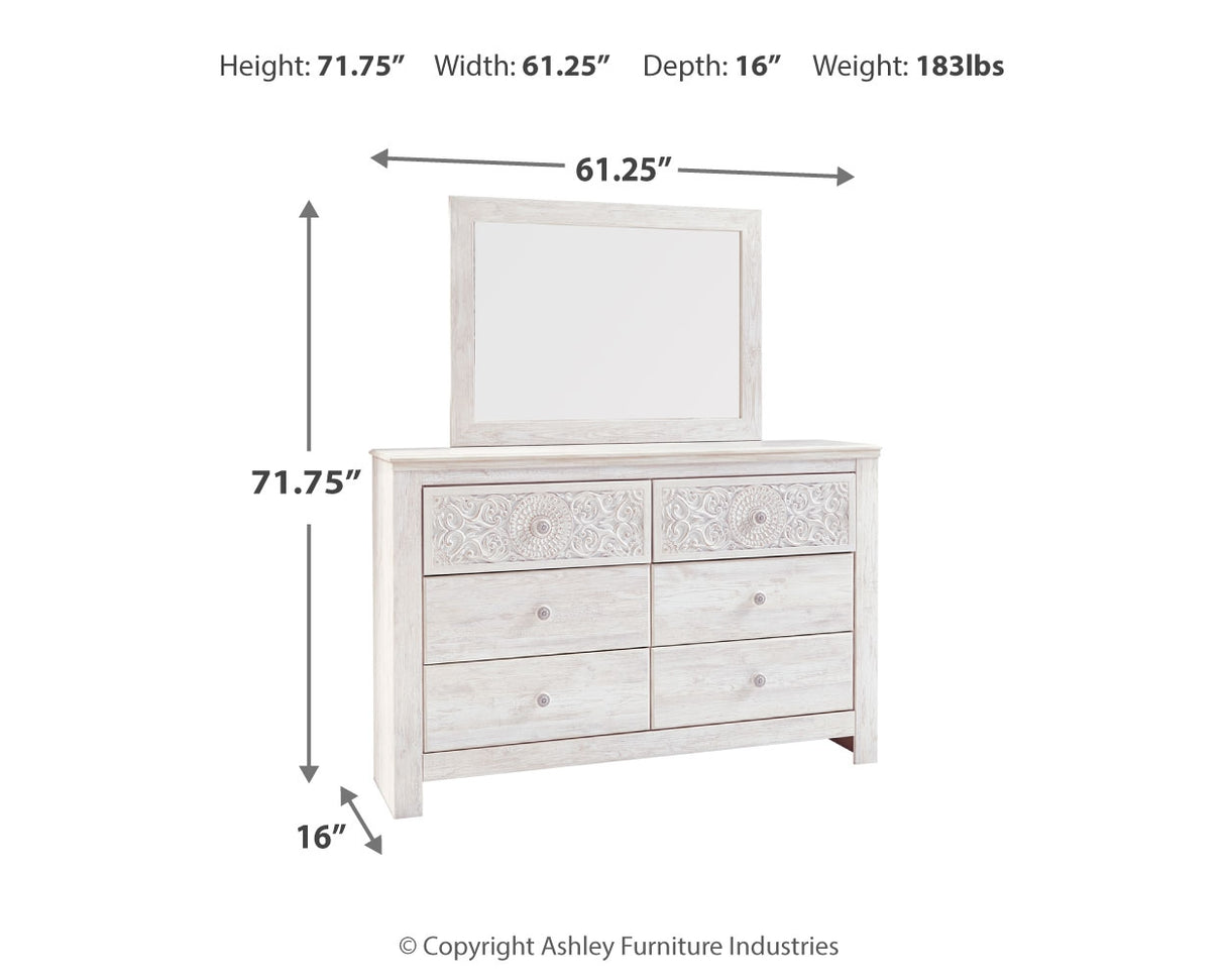 Paxberry Queen Panel Bed, Dresser and Mirror