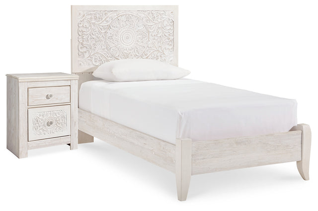 Furniture City Houma - Ashley Furniture - Paxberry Twin Panel Bed and Nightstand - Twin Panel Bed and Nightstand - B181B18