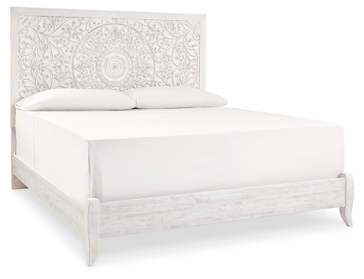 Paxberry King Panel Bed, Dresser, Mirror and Nightstand