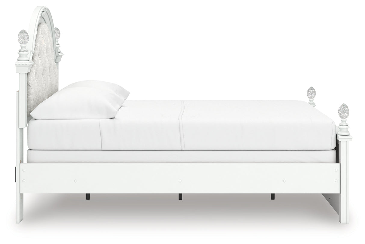 Kozlani Full Upholstered Panel Bed, Dresser and Mirror