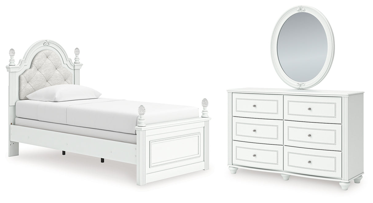Furniture City Houma - Ashley Furniture - Kozlani Twin Upholstered Panel Bed, Dresser and Mirror - Twin Upholstered Panel Bed, Dresser and Mirror - PCB1819B14