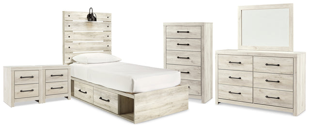 Furniture City Houma - Ashley Furniture - Cambeck Twin Panel Bed with Storage, Dresser, Mirror, Chest and 2 Nightstands - Twin Panel Bed with Storage, Dresser, Mirror, Chest and 2 Nightstands - B192B123