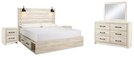 Furniture City Houma - Ashley Furniture - Cambeck King Panel Bed with 2 Side Storage, Dresser, Mirror, and Nightstand - King Panel Bed with 2 Side Storage, Dresser, Mirror, and Nightstand - B192B58