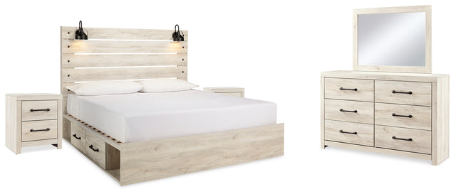 Furniture City Houma - Ashley Furniture - Cambeck King Panel Bed with 2 Side Storage, Dresser, Mirror, and Nightstand - King Panel Bed with 2 Side Storage, Dresser, Mirror, and Nightstand - B192B58