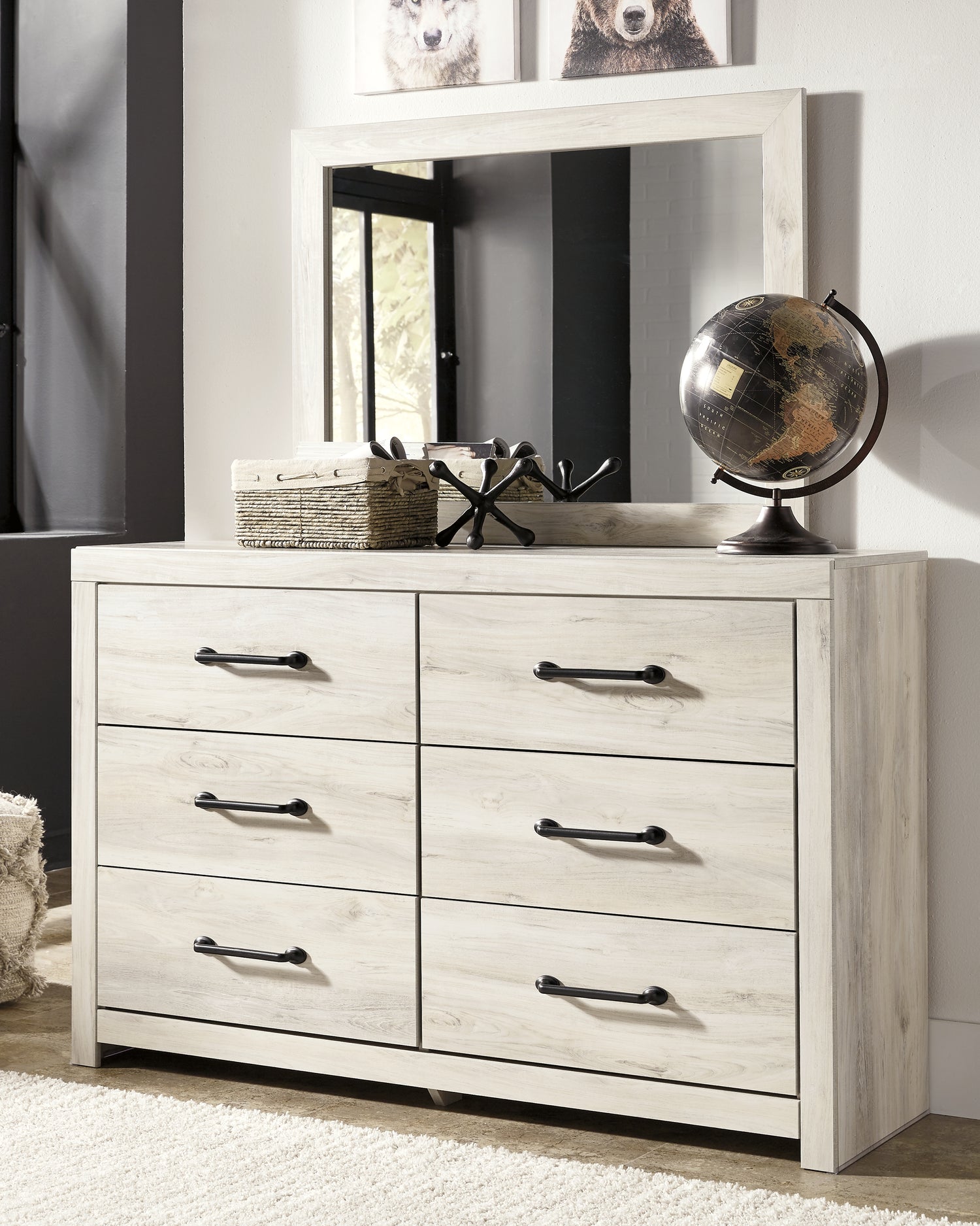 Cambeck Twin Panel Bed with Storage, Dresser, Mirror, Chest and 2 Nightstands