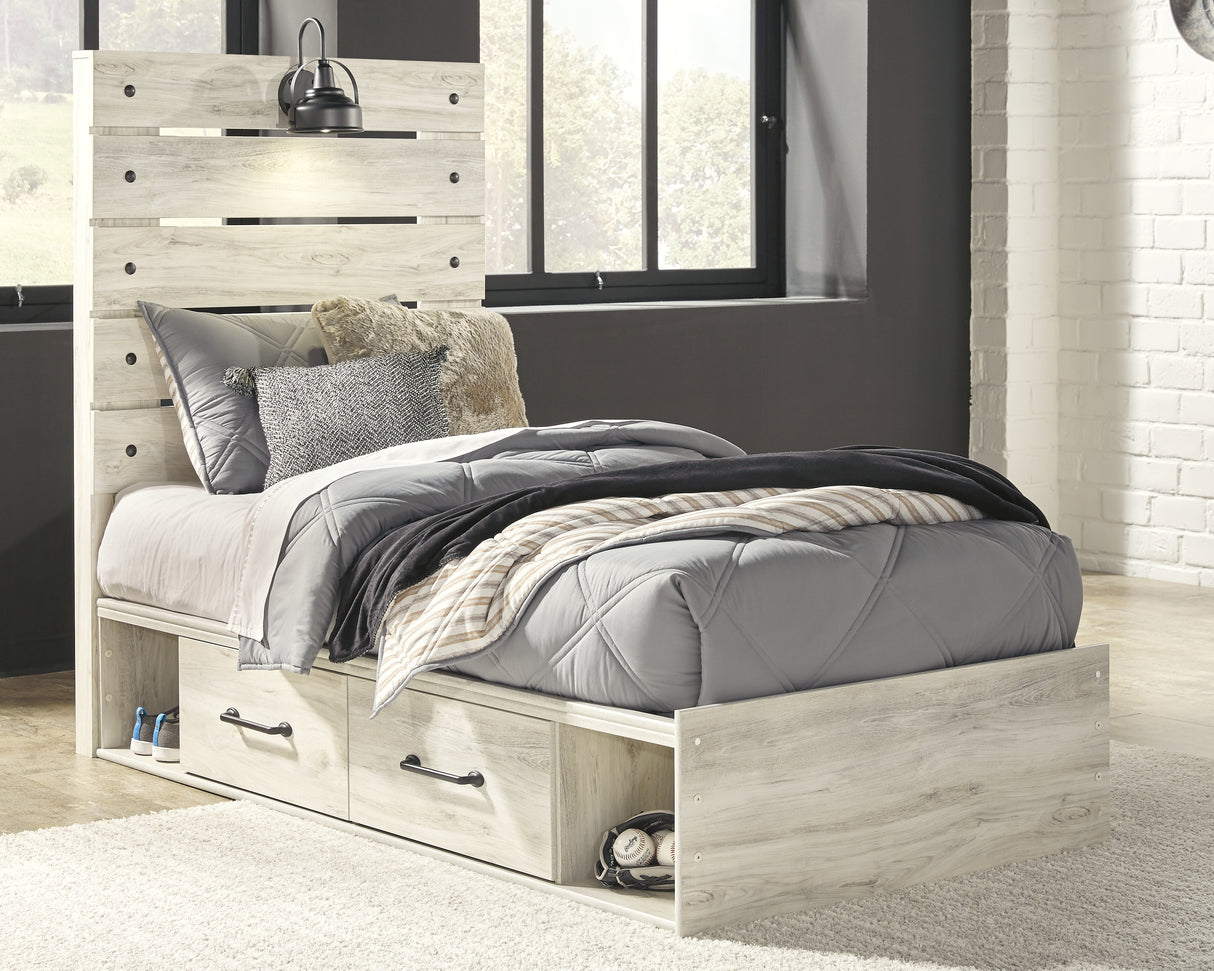 Cambeck Twin Panel Bed with Storage, Dresser, Mirror, Chest and 2 Nightstands