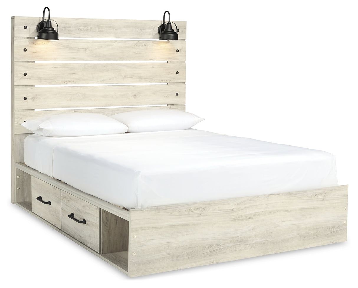 Cambeck Queen Panel Bed with Storage, Dresser, Mirror and Nightstand