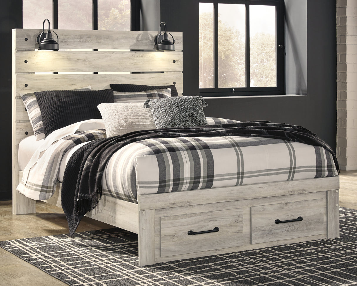 Cambeck Queen Panel Storage Bed, Dresser, Mirror and Nightstand