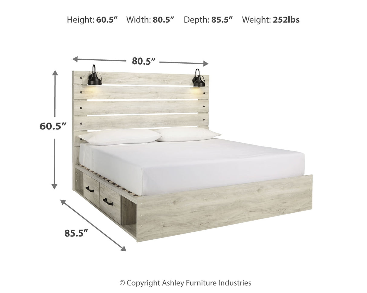 Cambeck King Panel Bed with Storage, Dresser, Mirror, Chest and 2 Nightstands