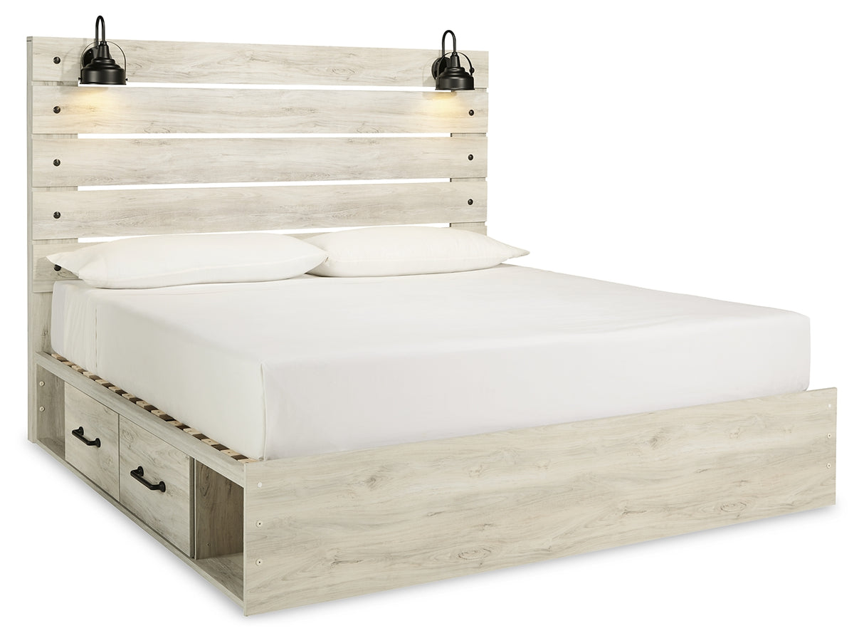 Cambeck King Panel Storage Bed, Dresser, Mirror and Nightstand