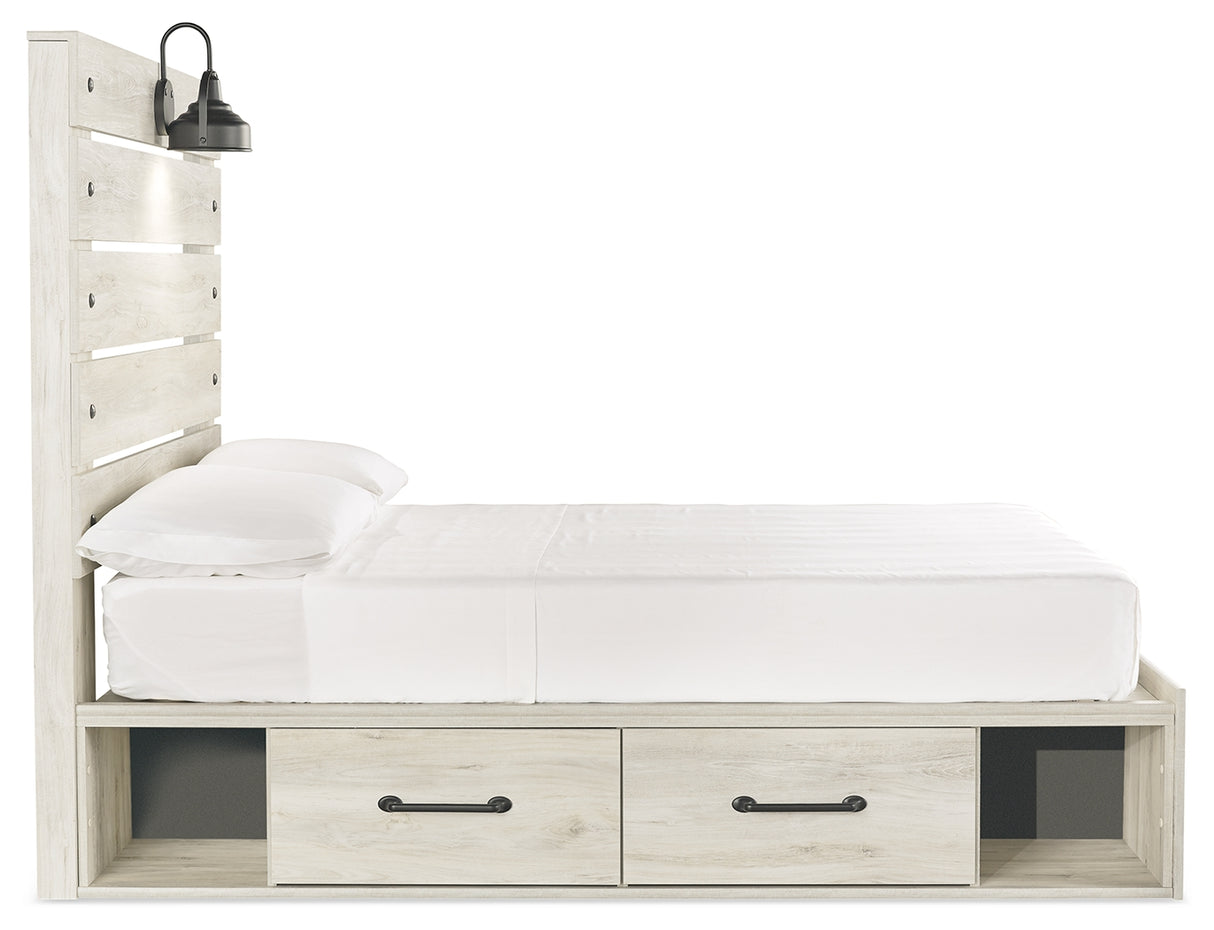 Cambeck Full Panel Bed with Storage, Dresser, Mirror and Nightstand