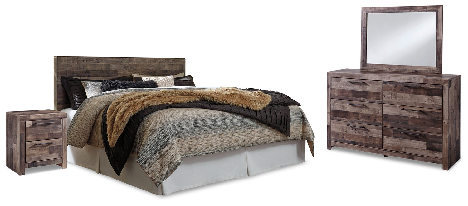 Derekson King Panel Headboard, Dresser, Mirror and Nightstand