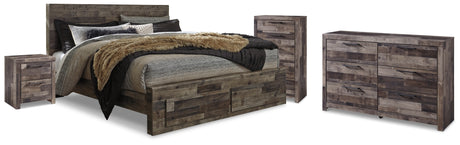 Furniture City Houma - Ashley Furniture - Derekson King Panel Bed, Dresser, Chest and Nightstand - King Panel Bed, Dresser, Chest and Nightstand - B200B81