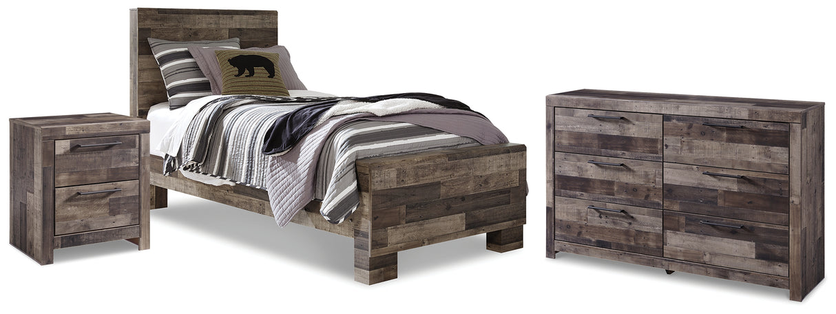 Furniture City Houma - Ashley Furniture - Derekson Twin Panel Bed, Dresser and Nightstand - Twin Panel Bed, Dresser and Nightstand - B200B68