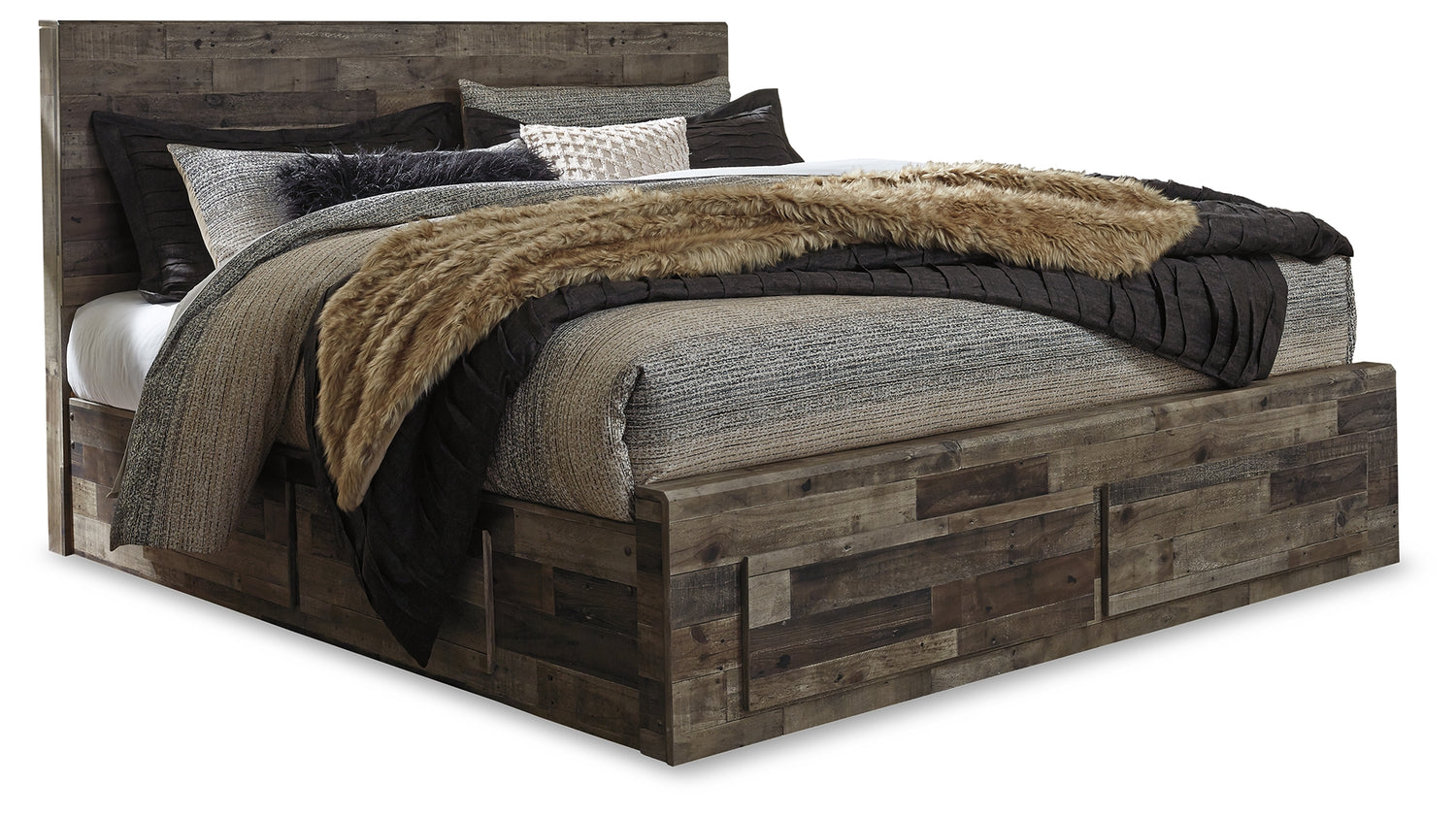 Derekson King Panel Bed with 6 Storage Drawers