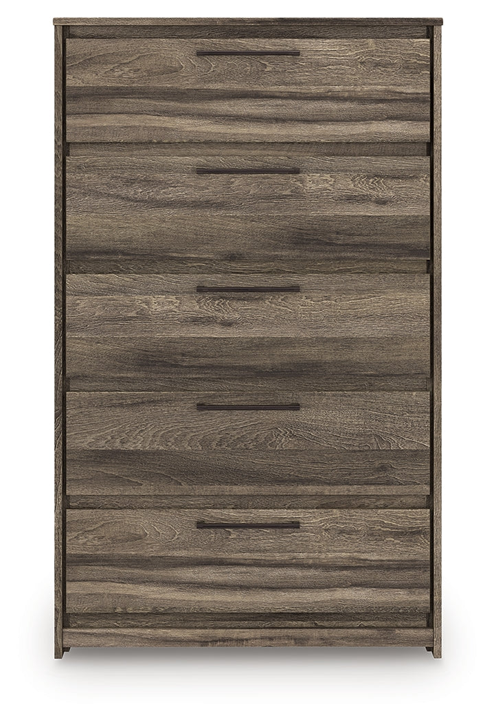 Elbrim King Panel Storage Bed, Chest and Nightstand