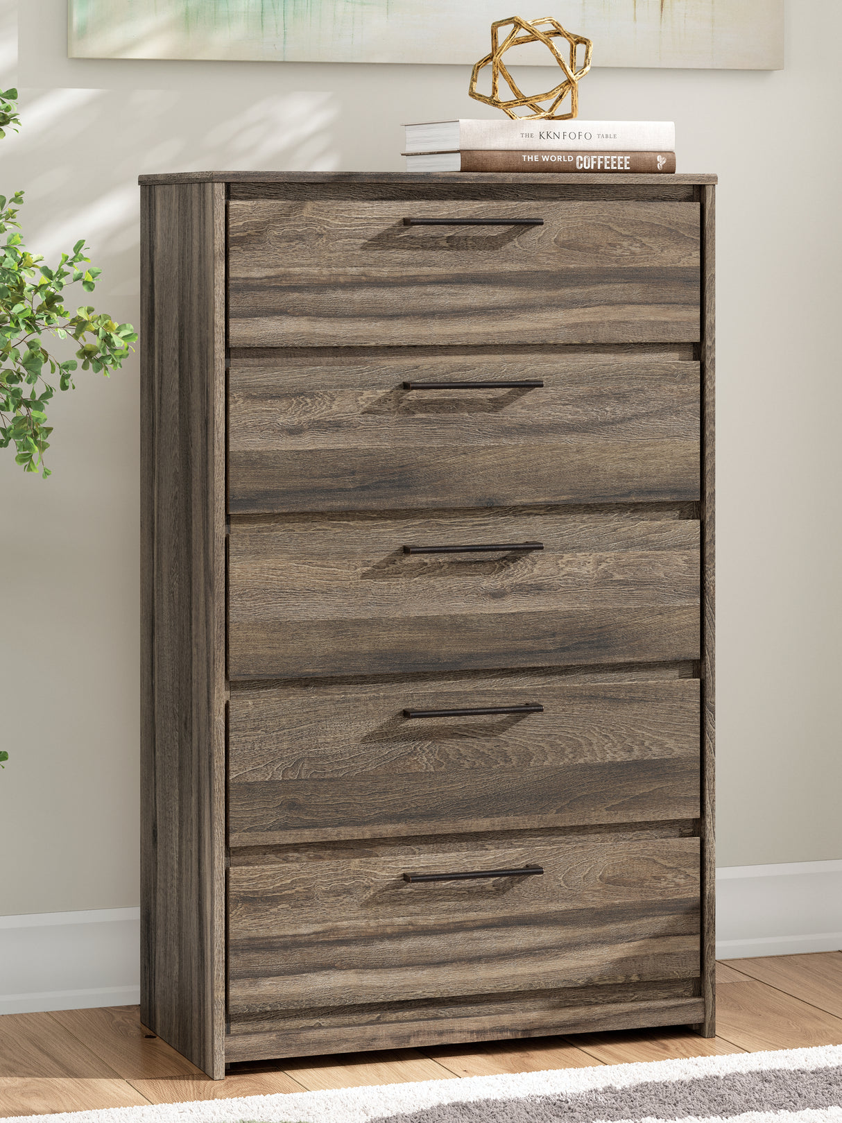 Elbrim King Panel Storage Bed, Chest and Nightstand