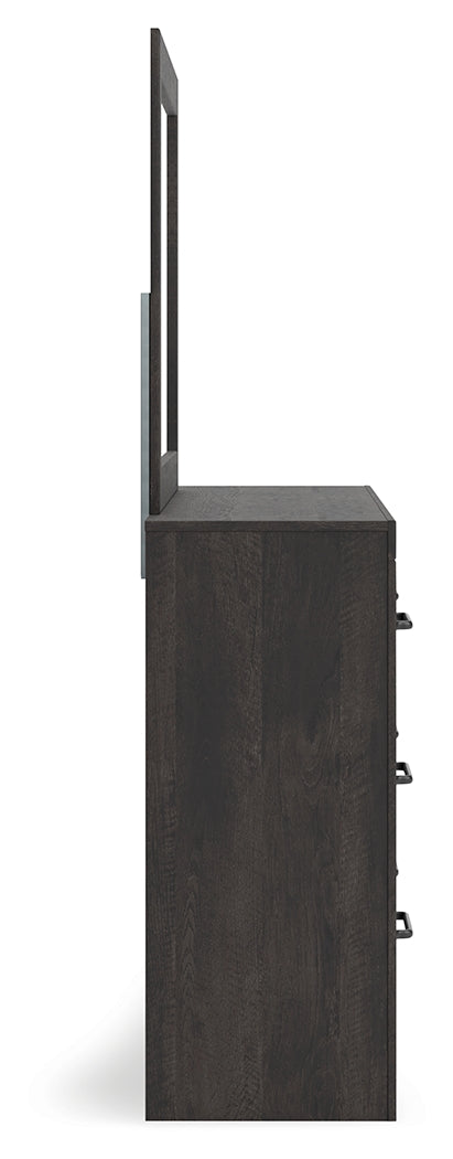 Hollivern Queen Panel Bed, Dresser, Mirror and Nightstand